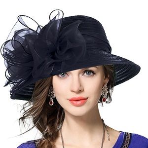 Hat for women’s , Forbusite brand, derby style with ribbon, black color